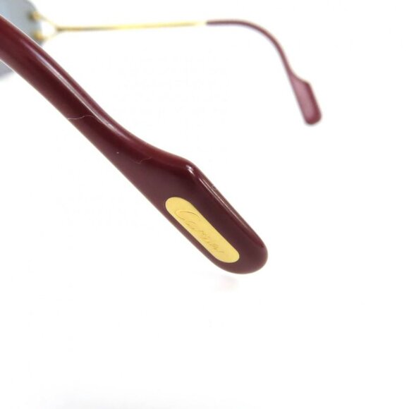 Cartier Vintage 2C Decor Two Point Rimless Sunglasses Eyewear Gold Bordeaux 16 main image 10